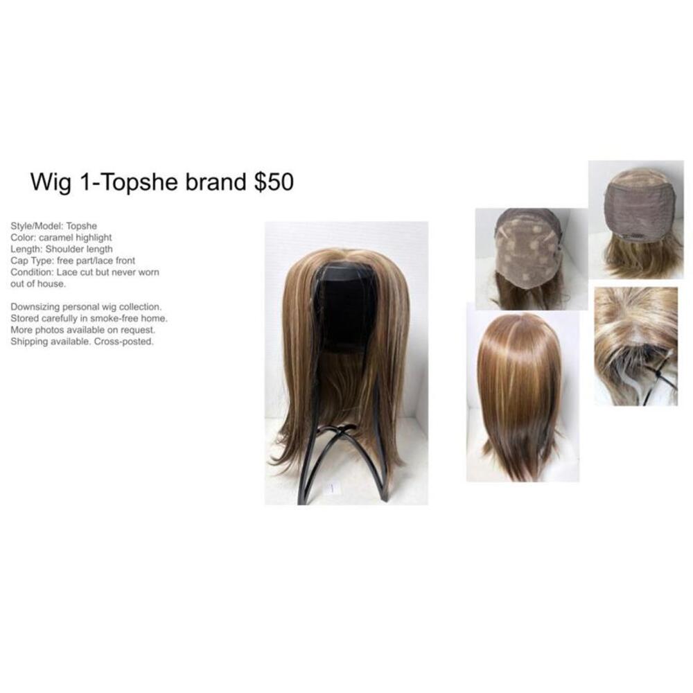 Topshe Caramel Highlight Shoulder Length Wig